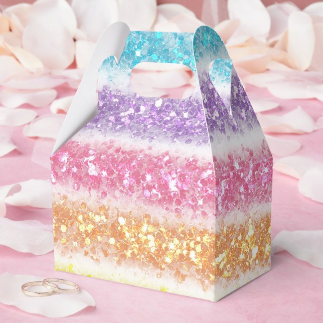 Caixinha De Lembrancinhas Arco-íris Brilho Pastel (Casamento)