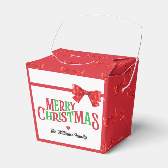 Caixinha De Lembrancinhas Arco Vermelho Feliz de Natal (Frente)