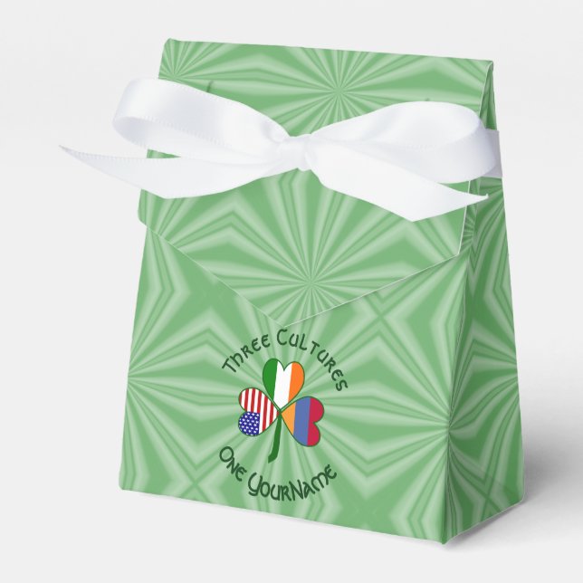 Caixinha De Lembrancinhas Armênio Irlandês-Americano Shamrock Personalize (Frente)