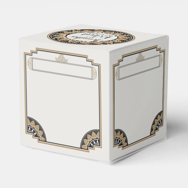 Caixinha De Lembrancinhas Art Deco Dourado Posh Wedh Box (Verso)