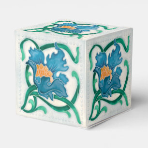 Caixinha De Lembrancinhas Art Nouveau Floral Majolica Faux Alivio