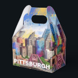 Caixinha De Lembrancinhas Arte abstrata da paisagem urbana de Pittsburgh<br><div class="desc">Adicione um toque moderno ao seu evento com esta caixa de lembrança com arte abstrata da paisagem urbana de Pittsburgh. Perfeito para casamentos,  festas ou presentes corporativos.</div>