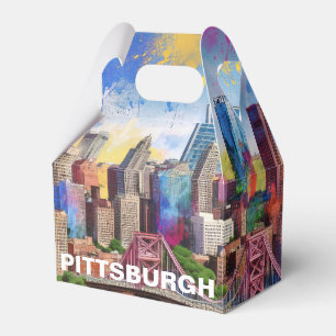 Caixinha De Lembrancinhas Arte Abstrata da Silhueta de Pittsburgh