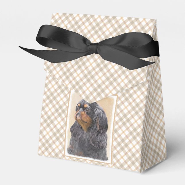 Caixinha De Lembrancinhas Arte Animal Original Pintura Inglesa Toy Spaniel (Frente)