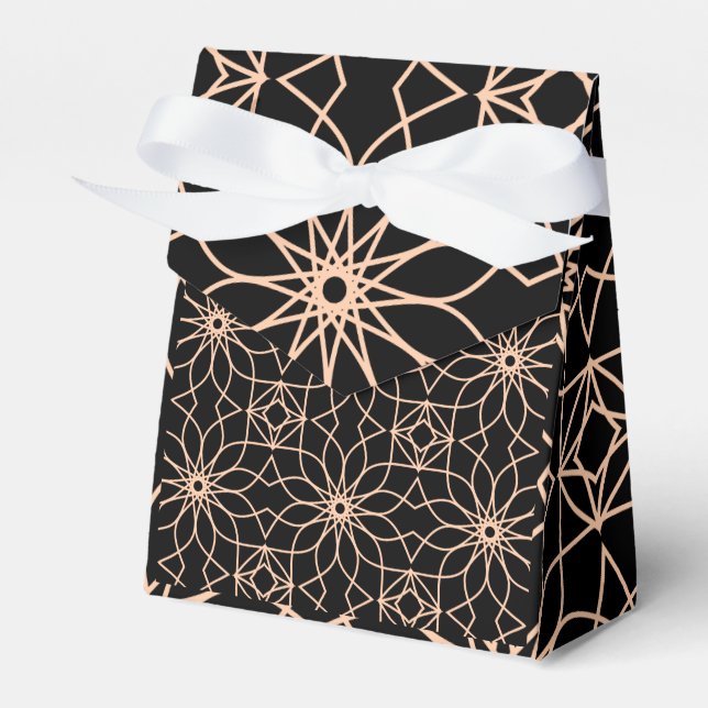 Caixinha De Lembrancinhas Arte Árabe com Padrão Geométrico Islâmico (Frente)