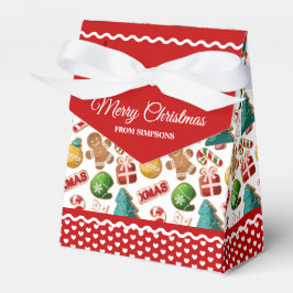 Caixinha De Lembrancinhas Arte de Biscoitos de Gengibre de Natal