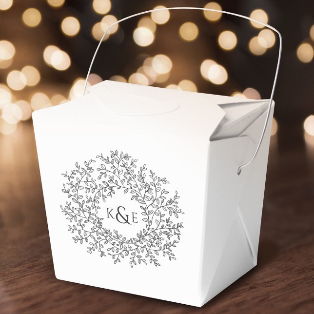 Caixinha De Lembrancinhas Arte de carvão circular deixa casamento em branco (Criador carregado)