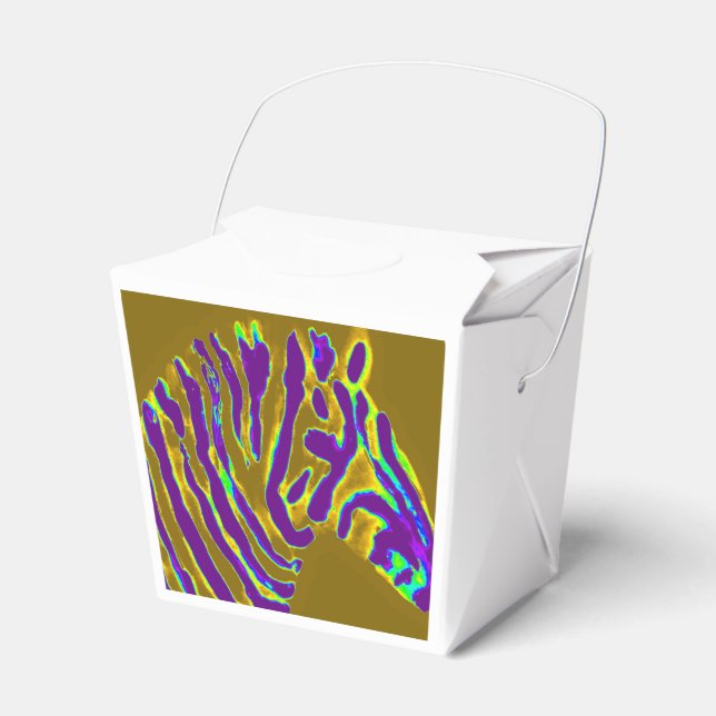 Caixinha De Lembrancinhas Arte de zebra com stripe púrpura (Frente)