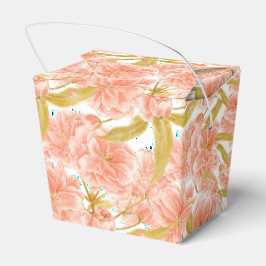 Caixinha De Lembrancinhas Arte em aquarela floral com padrão de flor de pêss