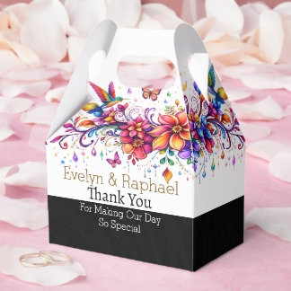 Caixinha De Lembrancinhas Arte Floral Colorida Personalizada