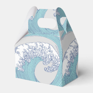 Caixinha De Lembrancinhas Arte Oceânica Onda Surf Japonês