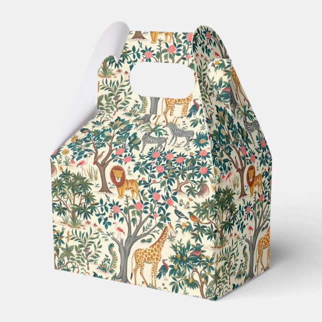 Caixinha De Lembrancinhas Arte vítrea, zebras girafas, flamingo, pássaros, l (Frente)