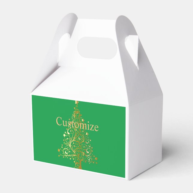 Caixinha De Lembrancinhas Árvore de Natal Dourada do rico Thunder_Cove (Frente)