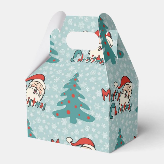 Caixinha De Lembrancinhas Árvore de Natal e Papai Noel (Frente)