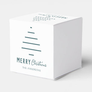 Caixinha De Lembrancinhas Árvore verde de palheiro de Natal minimalista mode