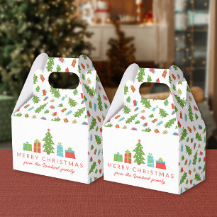 Caixinha De Lembrancinhas Árvore Whimsical e presentes feliz Natal