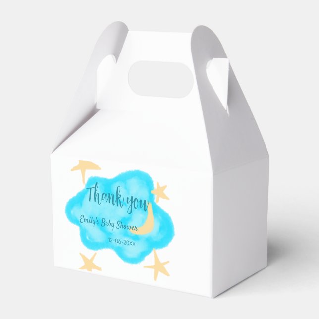 Caixinha De Lembrancinhas As nuvens de estrelas da lua tornam o chá de frald (Frente)