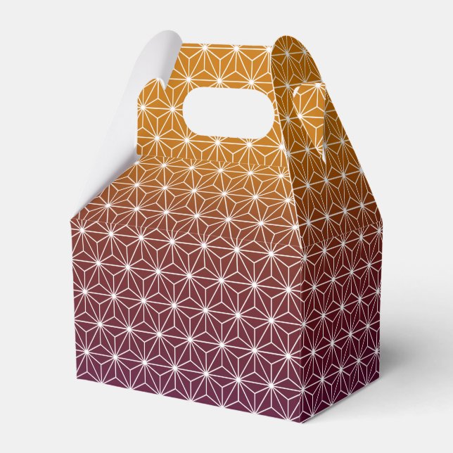 Caixinha De Lembrancinhas Asanoha, Impressão tradicional japonês, Borgonha e (Frente)