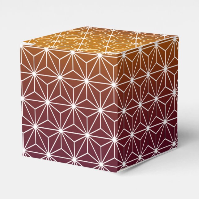 Caixinha De Lembrancinhas Asanoha, Impressão tradicional japonês, Borgonha e (Frente)