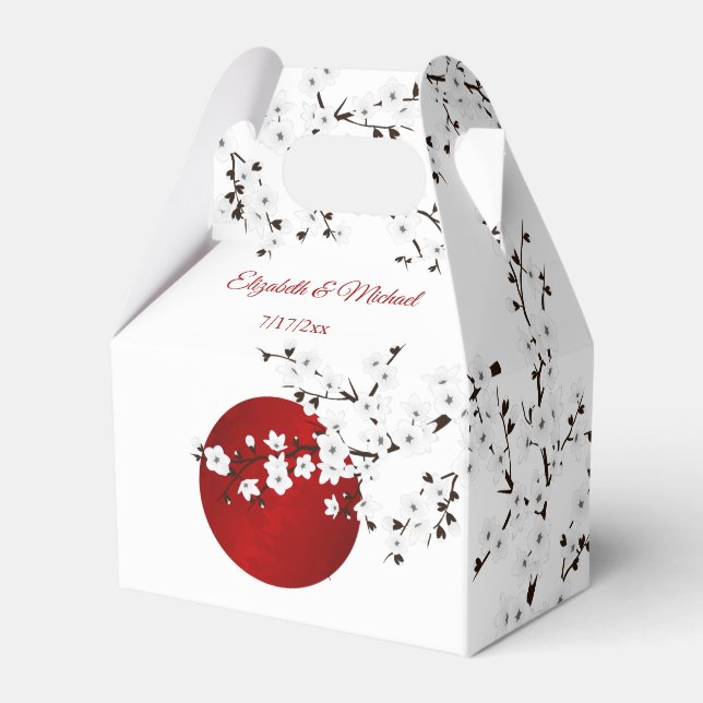 Caixinha De Lembrancinhas Ascensão Japonesa Sun Obrigado Casamento (Frente)