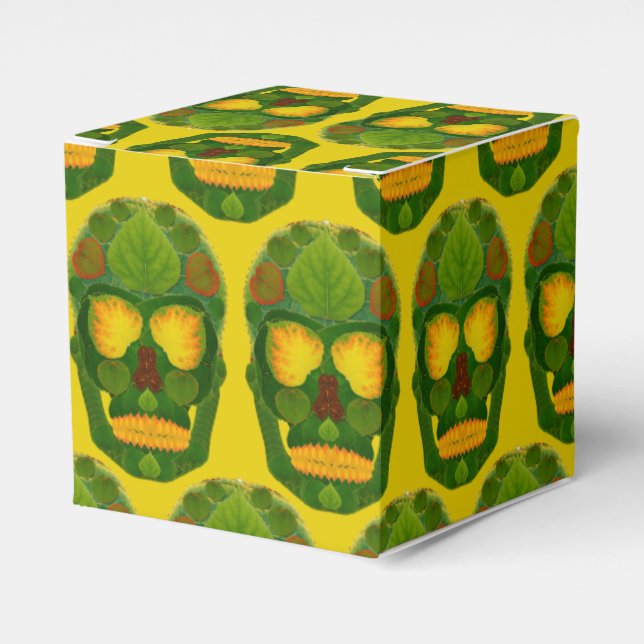 Caixinha De Lembrancinhas Aspen Leaf Skull 9 (Frente)