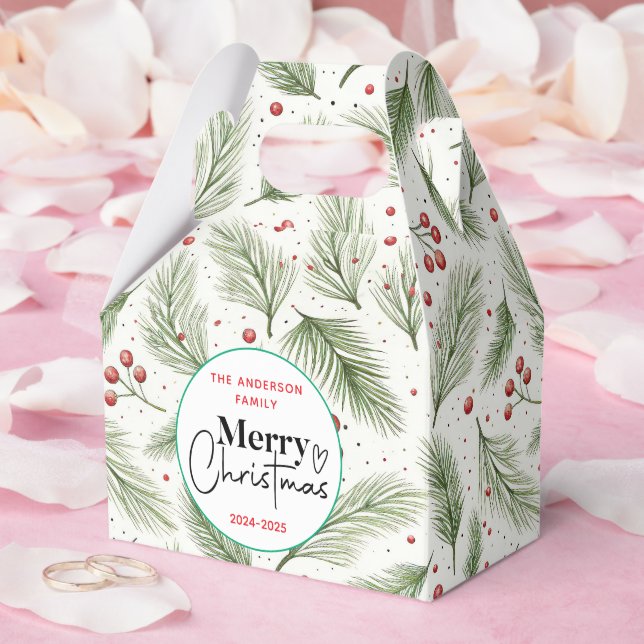 Caixinha De Lembrancinhas Assunto: Grama Verde de Aquarela - Festa de Natal  (Casamento)