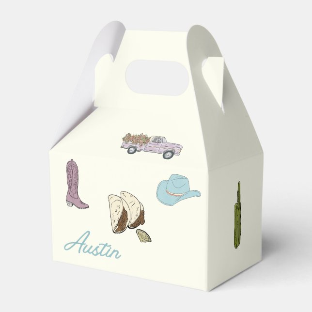 Caixinha De Lembrancinhas Austin Wedding Favor Box (Frente)