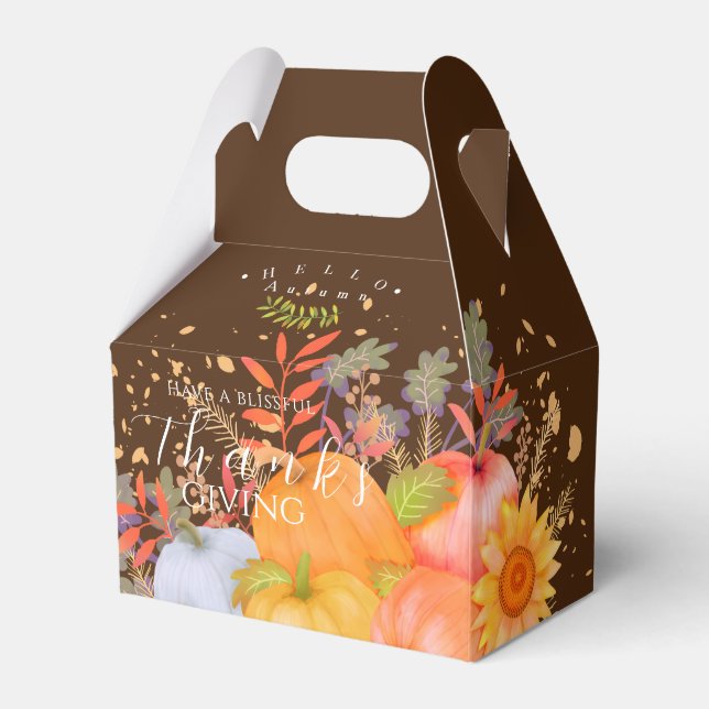 Caixinha De Lembrancinhas Autumn Ação de Graças Brown (Frente)