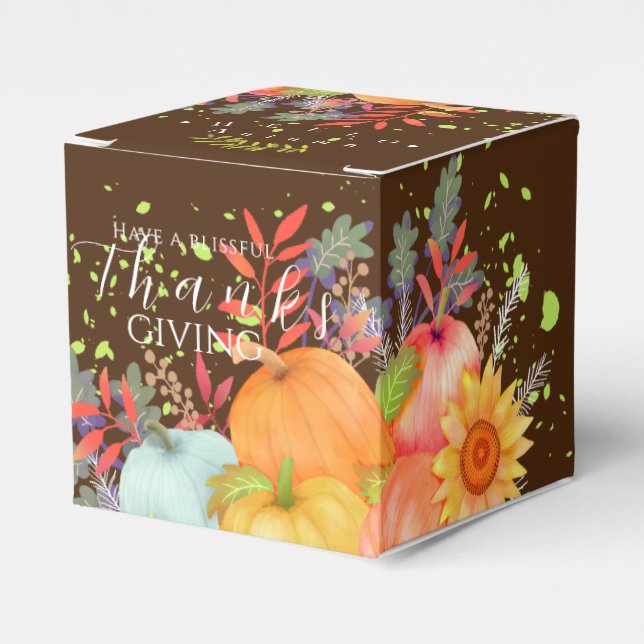 Caixinha De Lembrancinhas Autumn Ação de Graças Brown (Frente)