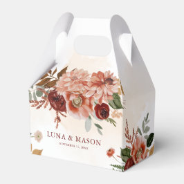 Caixinha De Lembrancinhas Autumn Bohemian Burgundy e Terracotta Floral