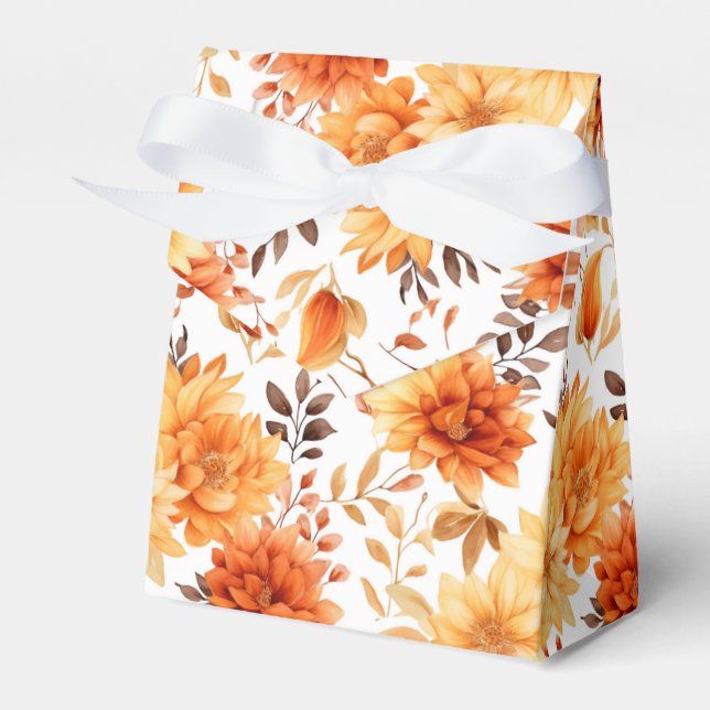 Caixinha De Lembrancinhas Autumn Flowers Favor Gift Box (Frente)