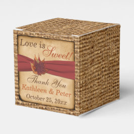 Caixinha De Lembrancinhas Autumn Leaves, FAUX Burlap Favor Box - Fust