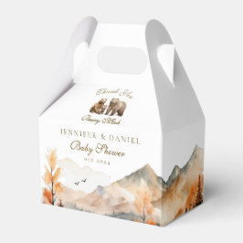 Caixinha De Lembrancinhas Autumn Woodland Watercolor Mountain Bear