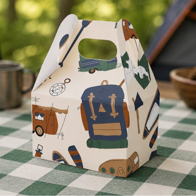 Caixinha De Lembrancinhas Aventura de Acampamento  (Adventure Birthday Favor Box)