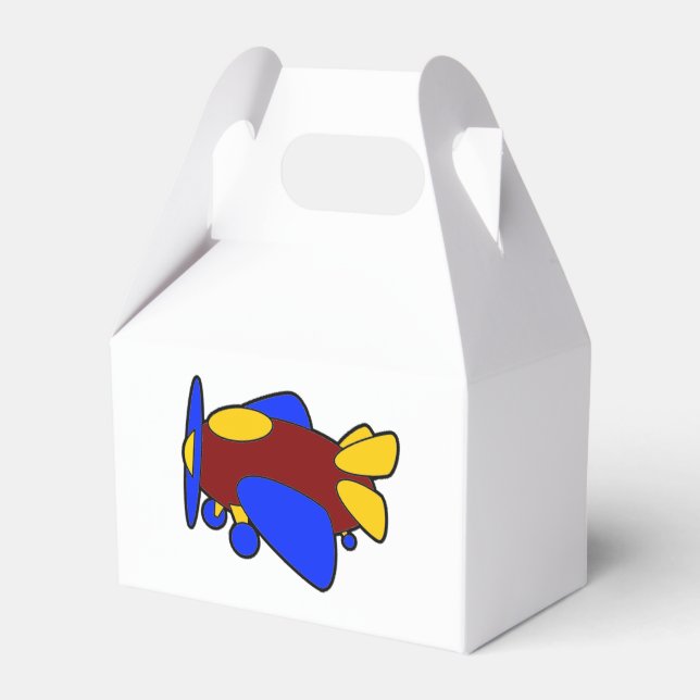 Caixinha De Lembrancinhas Avião - Bolo de Cartoon Colorido (Frente)