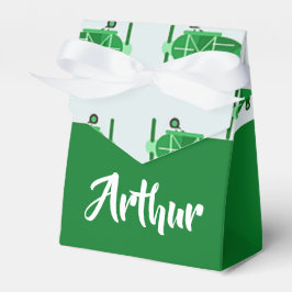 Caixinha De Lembrancinhas Aviões voadores verdes em azul