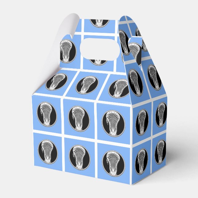 Caixinha De Lembrancinhas Azul claro de acrosse (Frente)