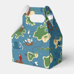 Caixinha De Lembrancinhas Azul de Aventura Pirata de Aniversário