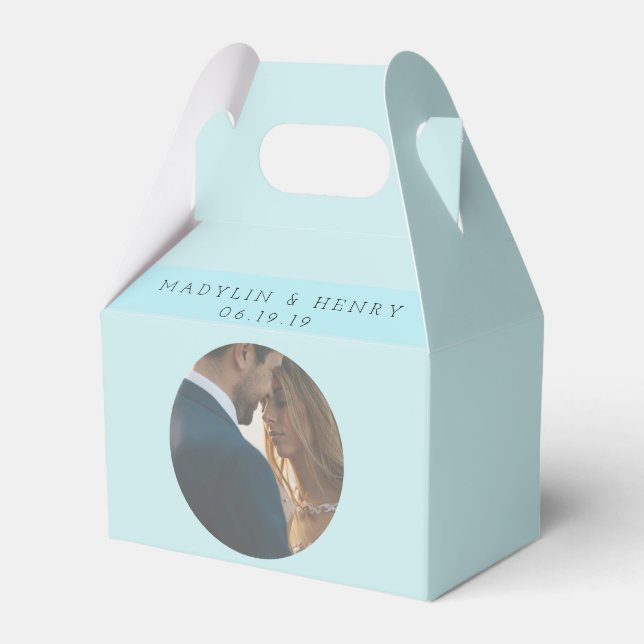 Caixinha De Lembrancinhas Azul de Paraíso Romântico Personalizado (Verso)