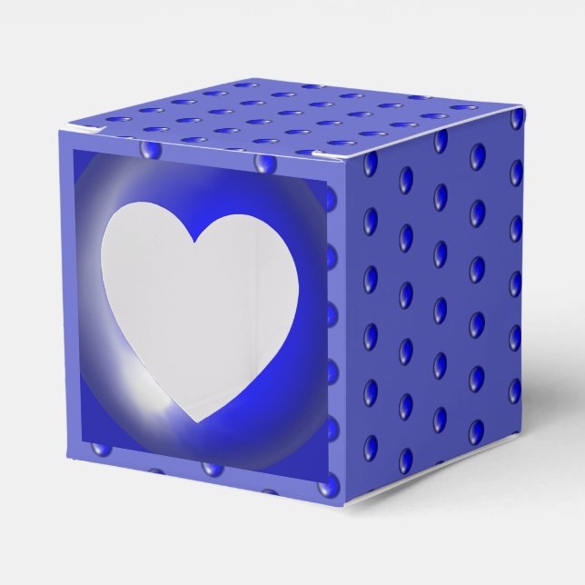 Caixinha De Lembrancinhas Azul de rendas cerâmicas de Grécia (Frente)