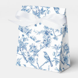 Caixinha De Lembrancinhas Azul e Branco Chinoiserie Floral Aves