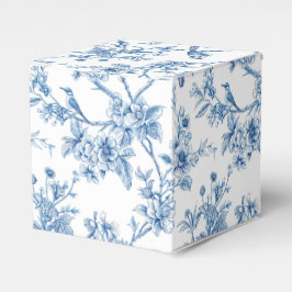 Caixinha De Lembrancinhas Azul e Branco Chinoiserie Flores Pássaros
