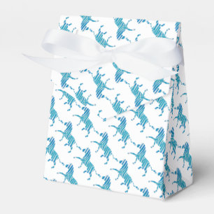 Caixinha De Lembrancinhas Azul e branco da silhueta da zebra