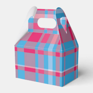 Caixinha De Lembrancinhas Azul e vermelho do Tartan