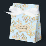 Caixinha De Lembrancinhas Azul Pastel e Dourado Vintage Damask<br><div class="desc">Caixa de favores antiga com acentos de azul bebê e dourado brilhante falso para complementar a coleção abaixo.</div>