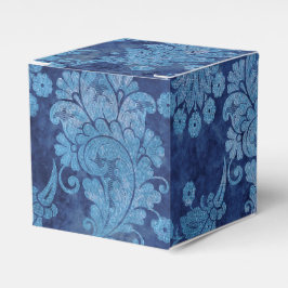 Caixinha De Lembrancinhas Azul Vintage Grunge Damask