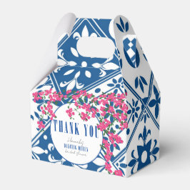 Caixinha De Lembrancinhas Azulejo Azul Santorini Mamma Mia festa de agradeci