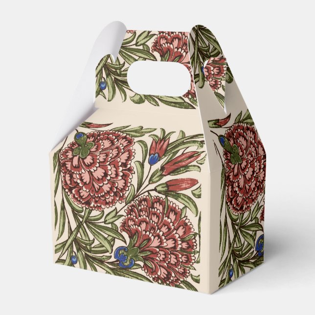 Caixinha De Lembrancinhas Azulejo de Flor Antiquado Arte Russa (Frente)