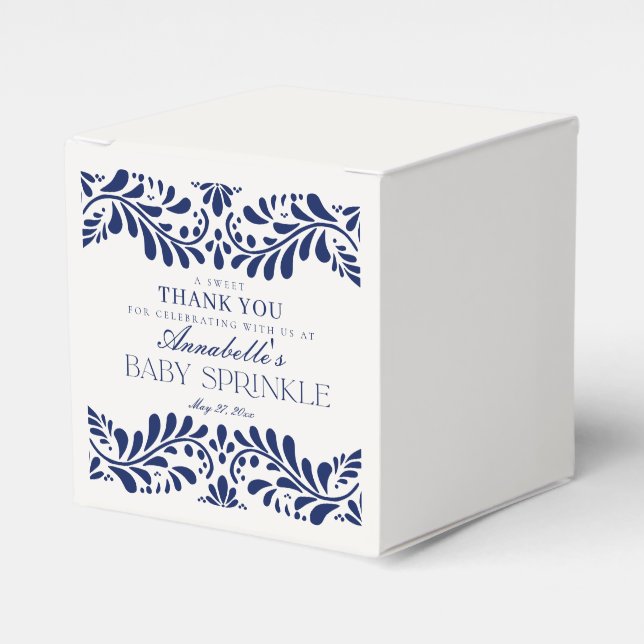 Caixinha De Lembrancinhas Azulejo Talavera Espanhol Fiesta Baby Sprinkle (Frente)