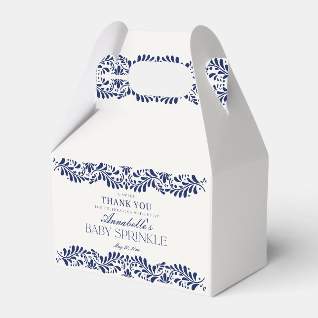 Caixinha De Lembrancinhas Azulejo Talavera Fiesta Baby Sprinkle Dessert (Frente)